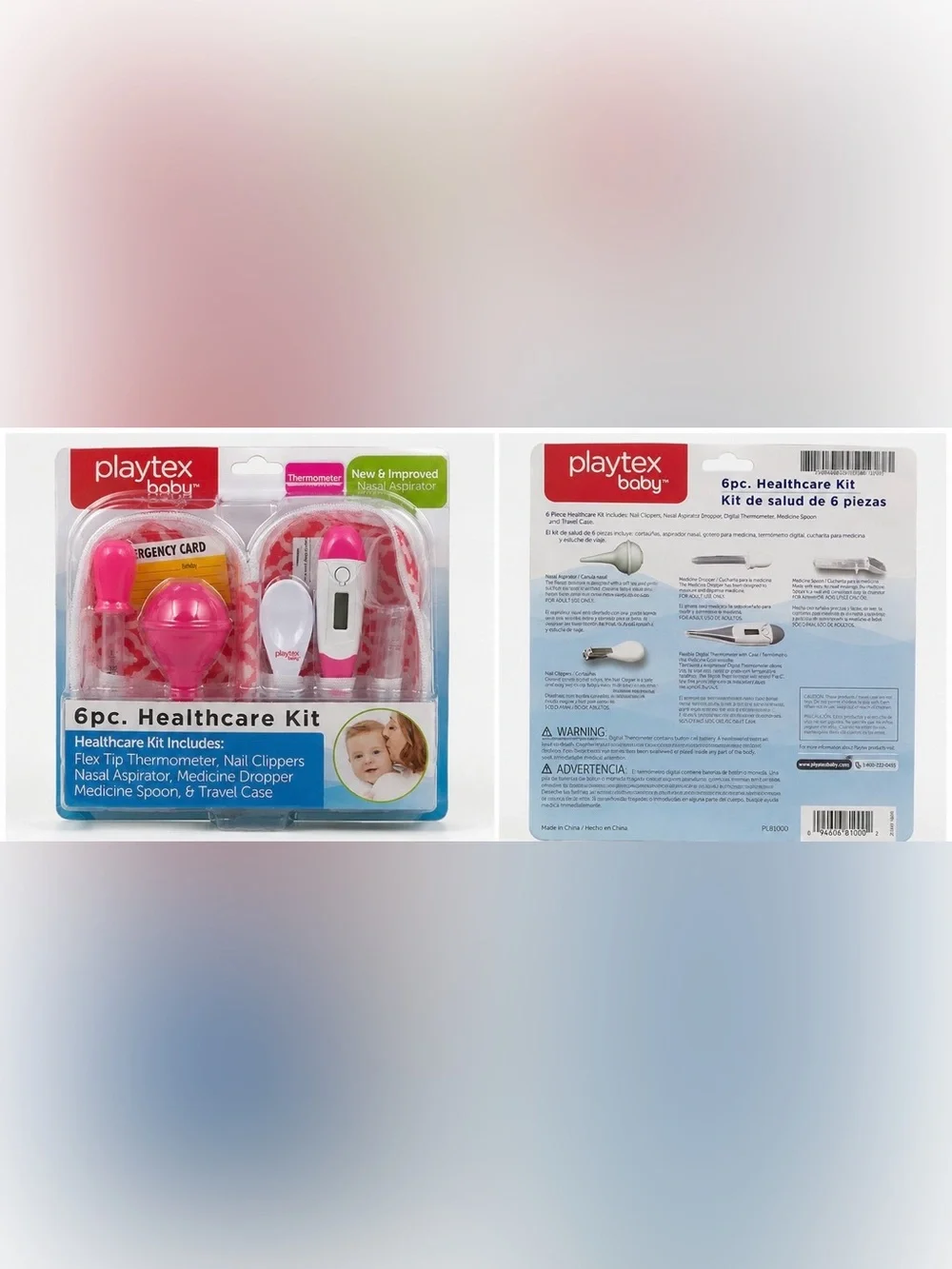 Playtex Baby 6-Piece Healthcare Kit Pink Travel Case